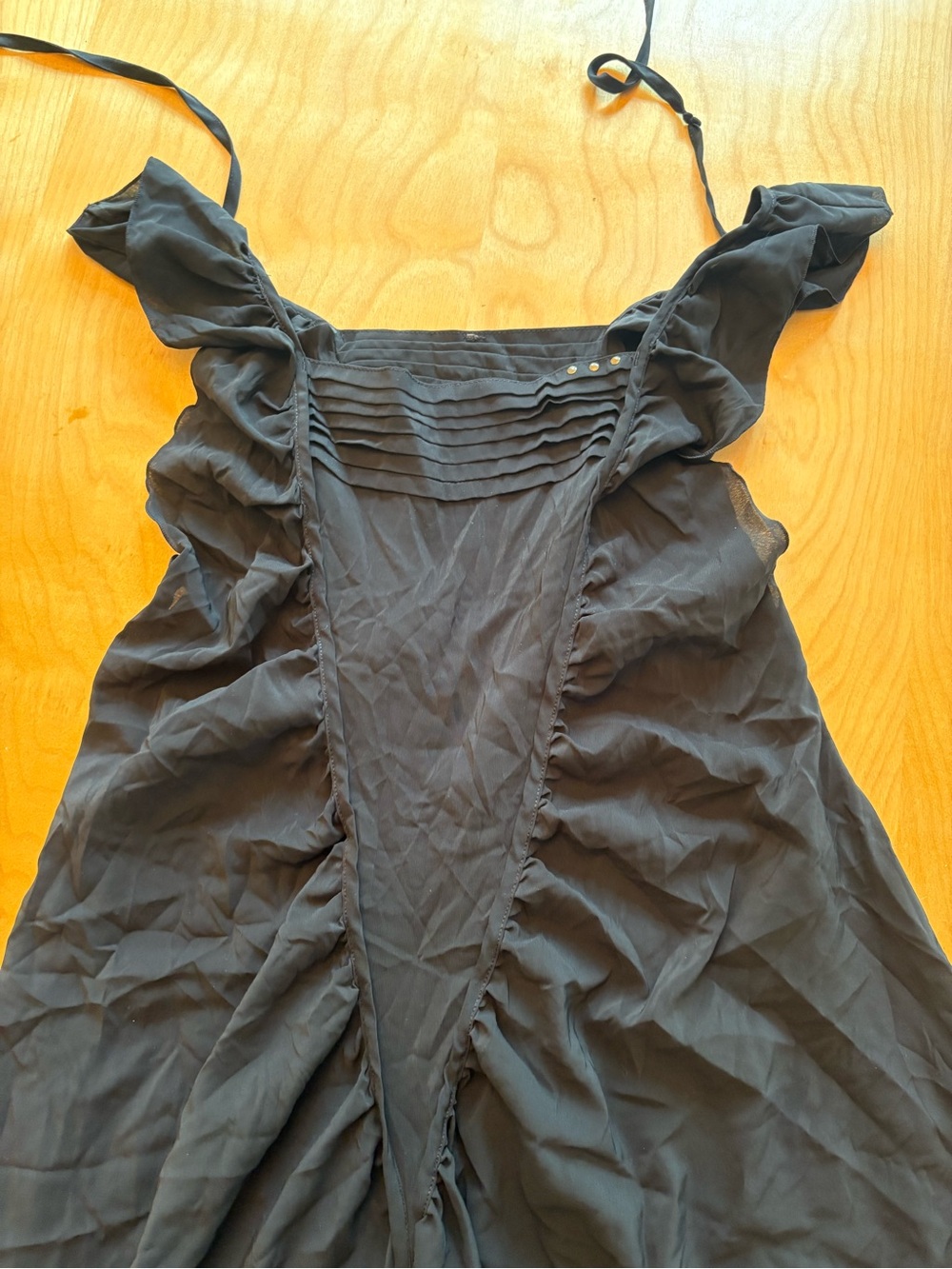Cop.Copine Black Ruffled Mini Slip Dress - Picture 2 of 3